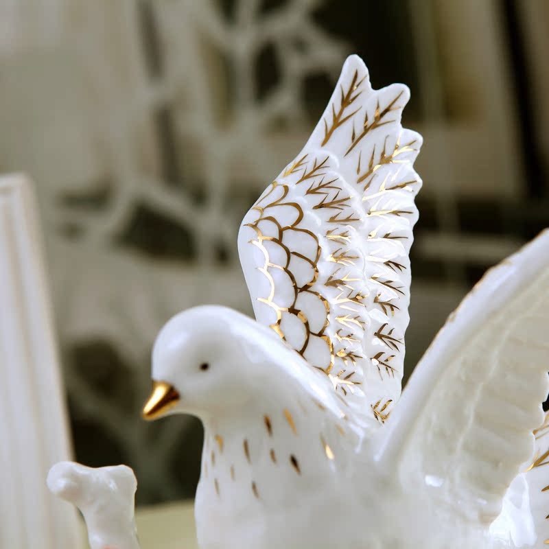 热销推荐 鸽子情侣创意陶瓷家居工艺摆件