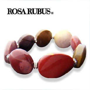 rosarubus 天然蛋黄石宽版手链 手镯 女 时尚 水钻