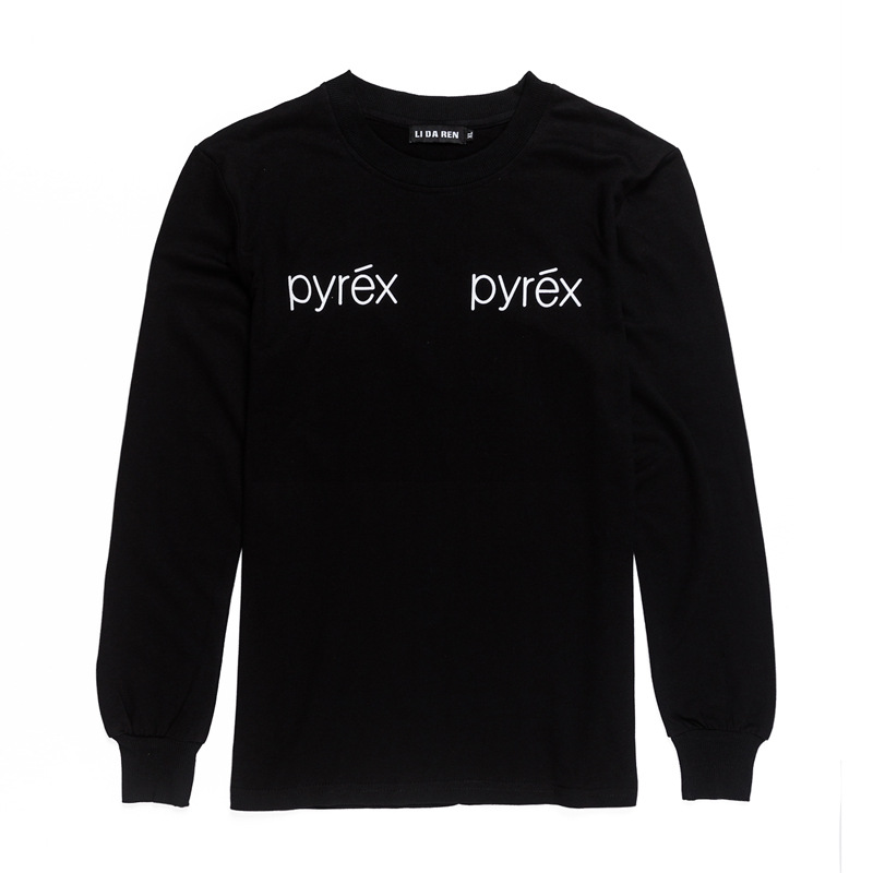 潮牌pyrex 23号印花 休闲纯棉圆领长袖t恤 男长袖纯棉