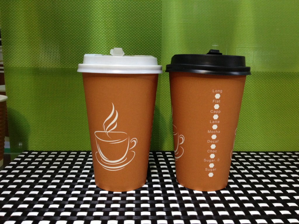 厂家销售 14盎司 棕色咖啡奶茶纸杯.加厚320 18pe