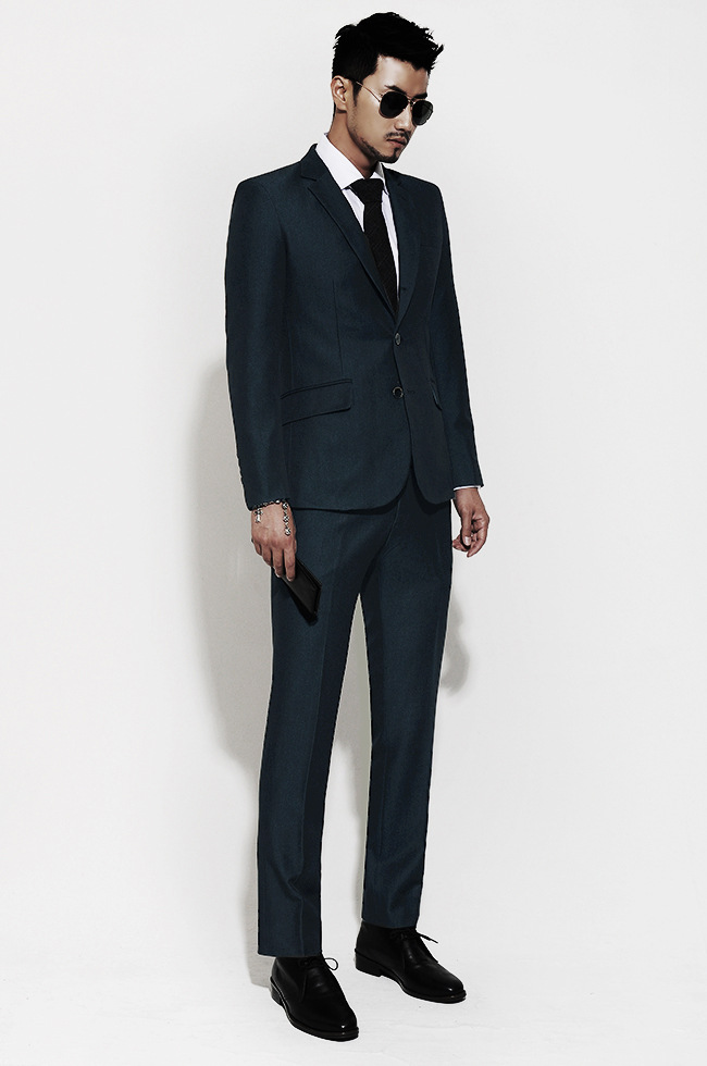 pt244 韩版修身西裤商务休闲西装裤男士深蓝色西裤卫裤