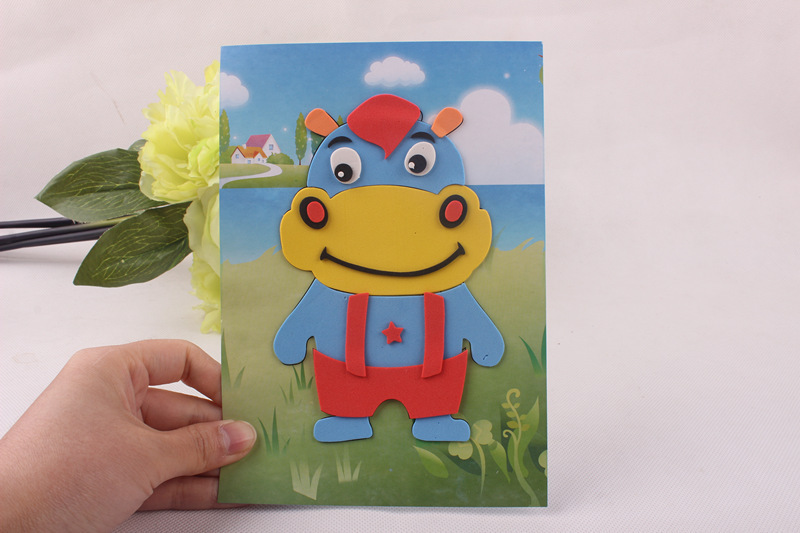 厂家直销新款 eva手工制作立体粘贴画 diy幼儿益智贴画