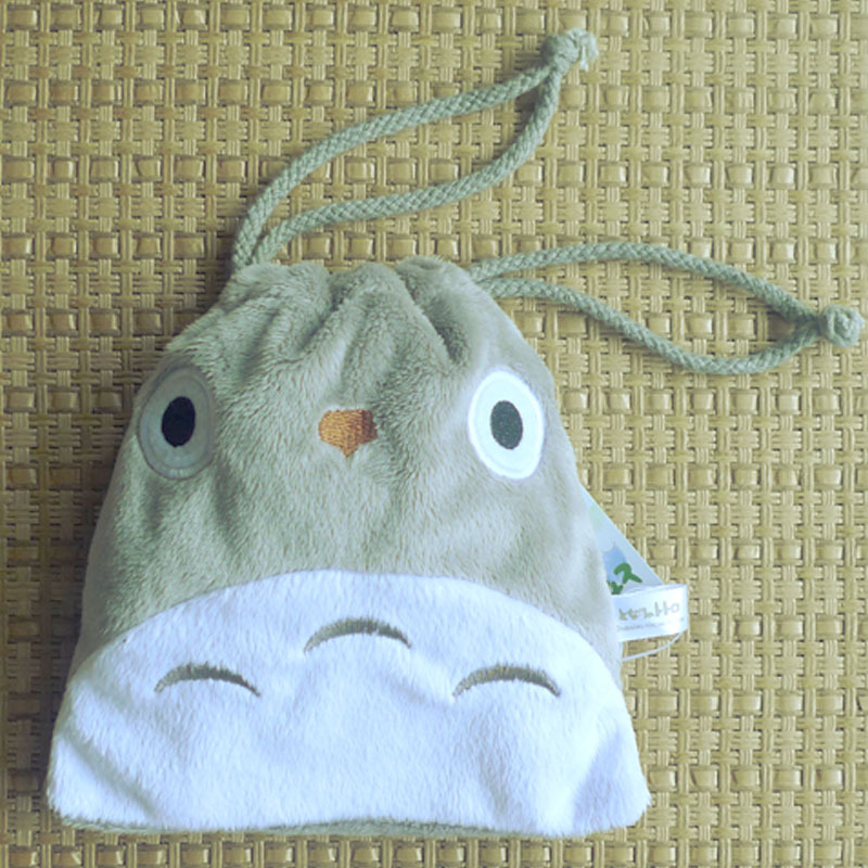 宫崎骏 龙猫夏季新款可爱毛绒零钱袋 手机袋 束口袋 抽绳袋 礼品