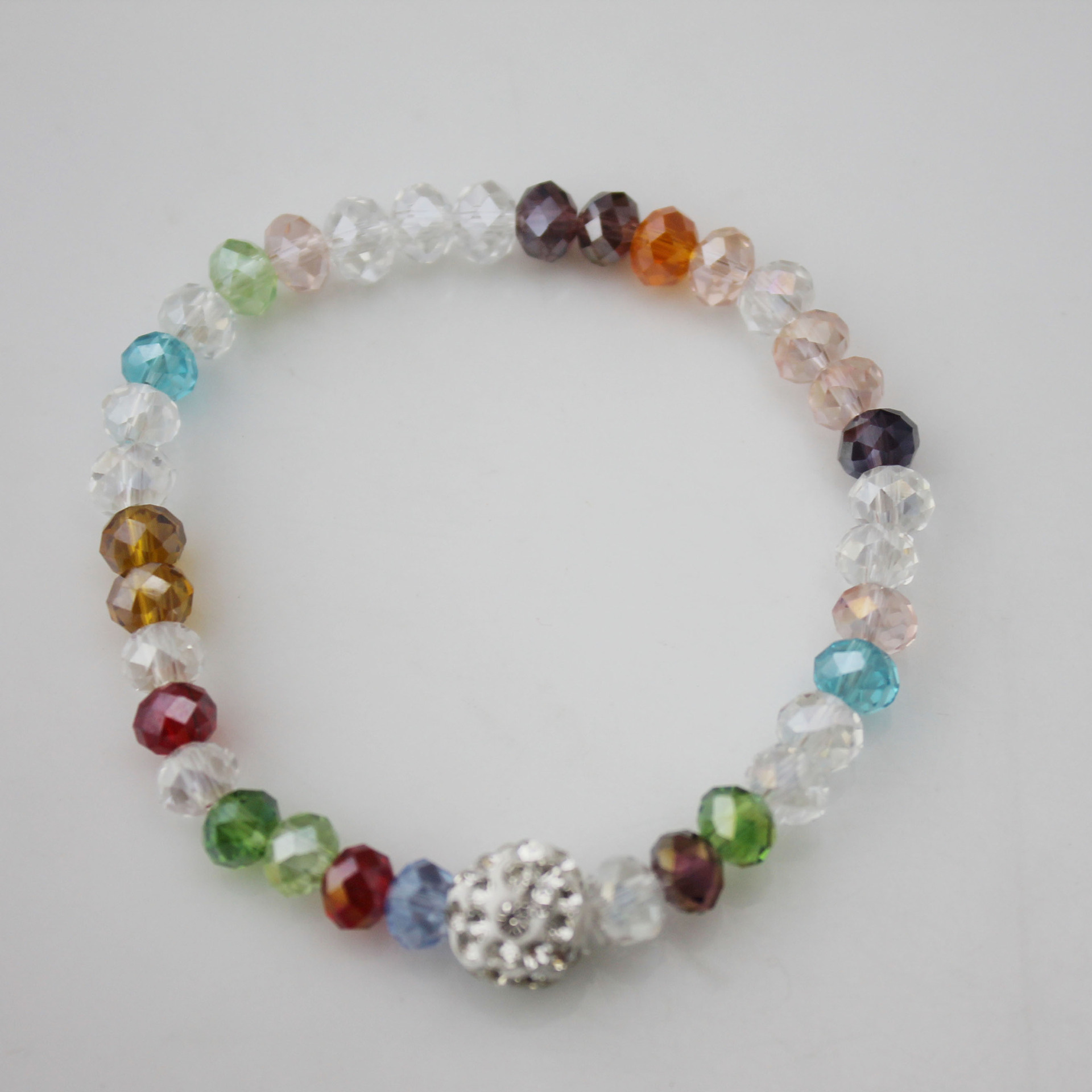 包邮精品礼物多边形饰品纯手工 串珠花色系列七彩 水晶