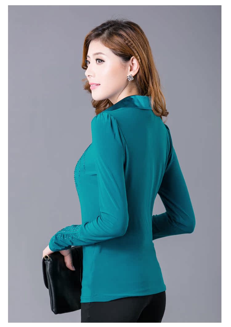 品牌女装现货3153天猫货源秋冬新款大码女装镂空纯色长袖韩版上衣