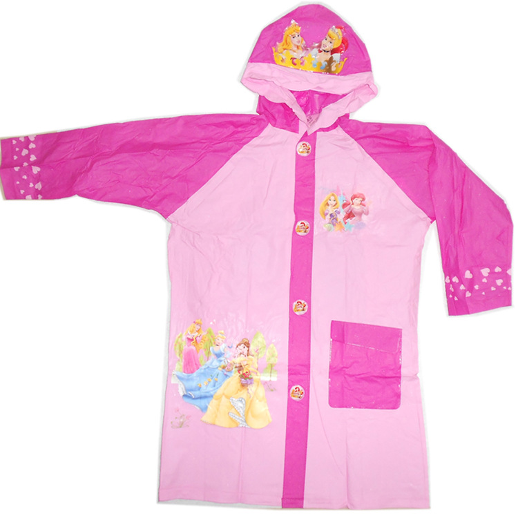 迪士尼白雪公主带书包位充气帽檐雨衣 迪斯尼雨披 s1202