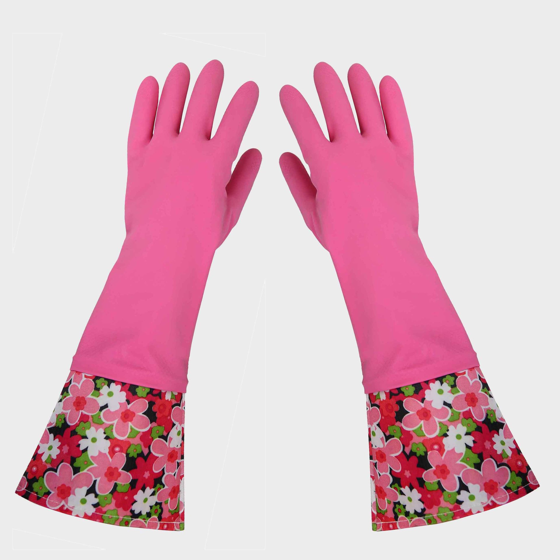 韩式家用接袖乳胶手套 家务清洁防水加长橡胶劳保制品 外贸专供