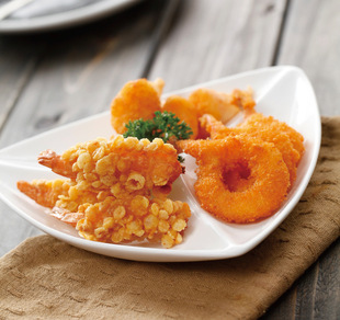 批发玉米片凤尾虾 虾肉半成品 金黄酥脆 西餐精选 食品工厂