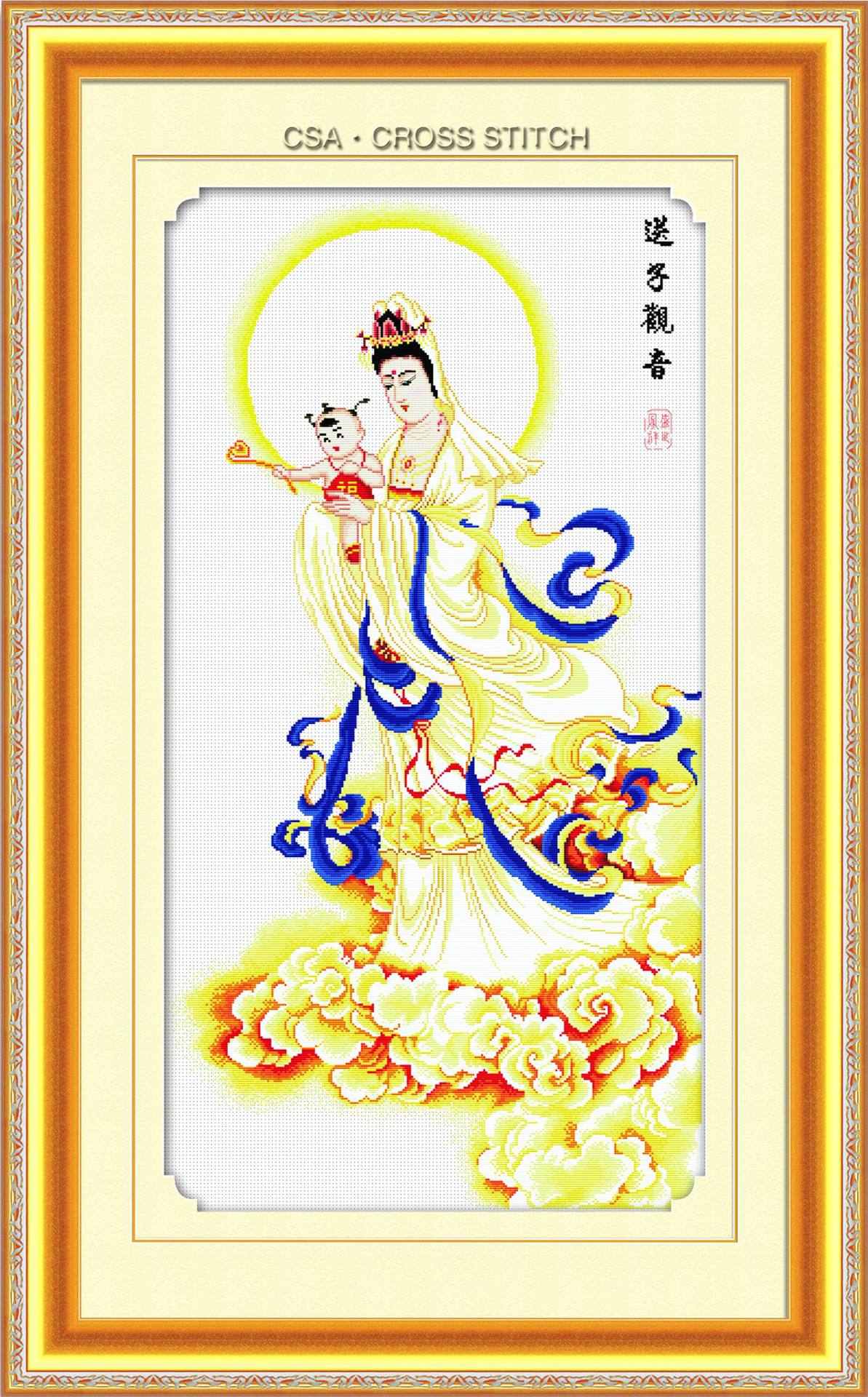 批发金度时代高清数码印花十字绣 送子观音 沈阳呈展