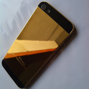 iphone5 手機殼定做 24k純黃金版 apple gold edition