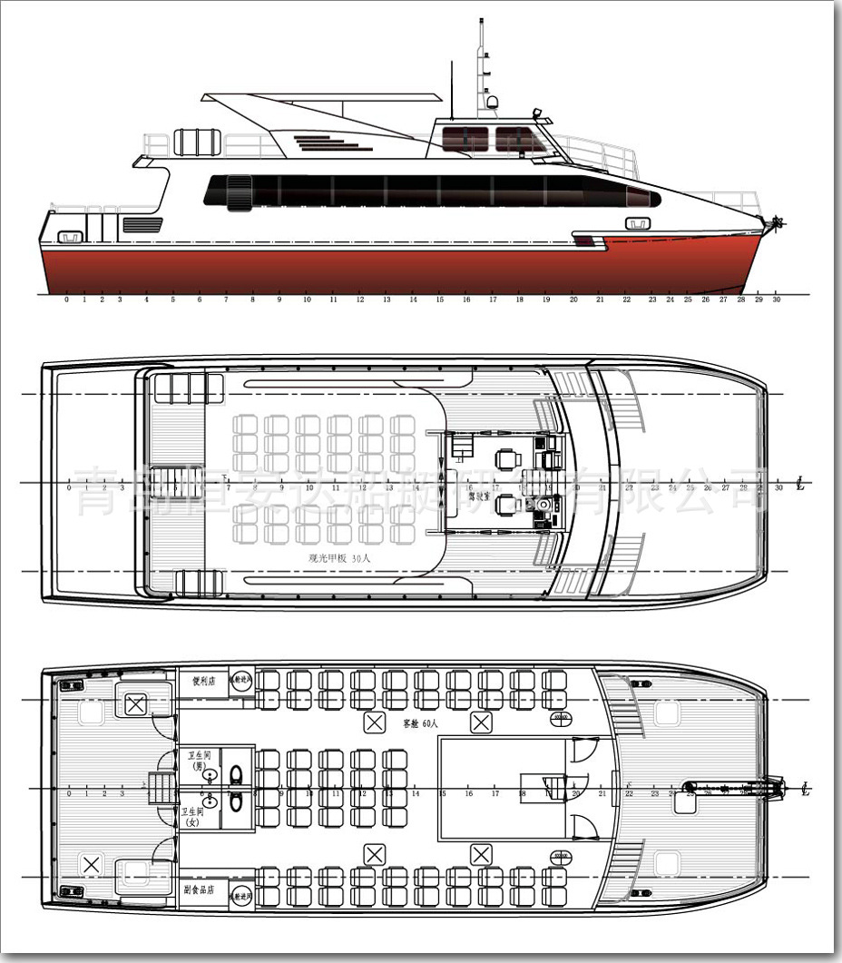 客轮结构图图片