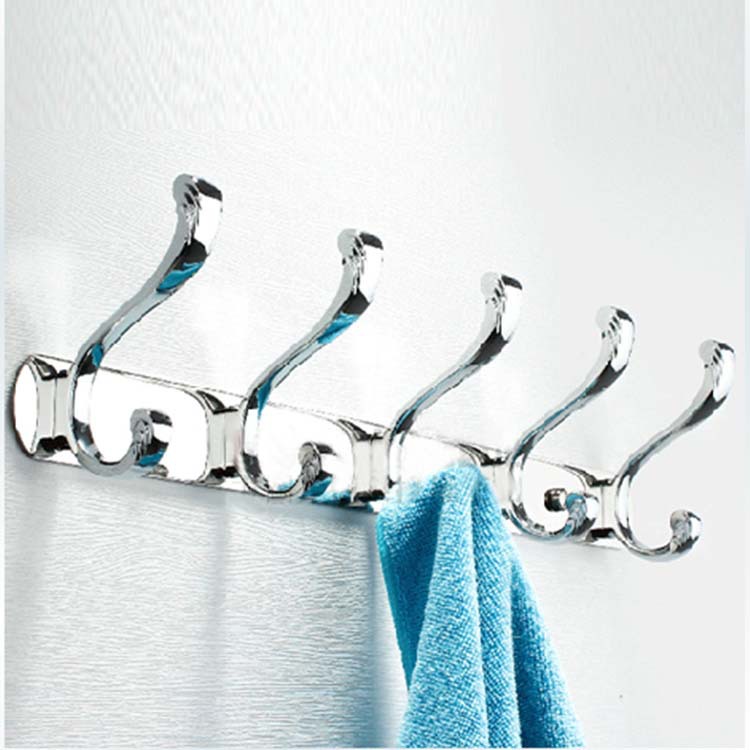 批发加厚虎爪不锈钢衣钩 专用浴室房间壁钩 厨房毛巾挂钩 5-8排钩