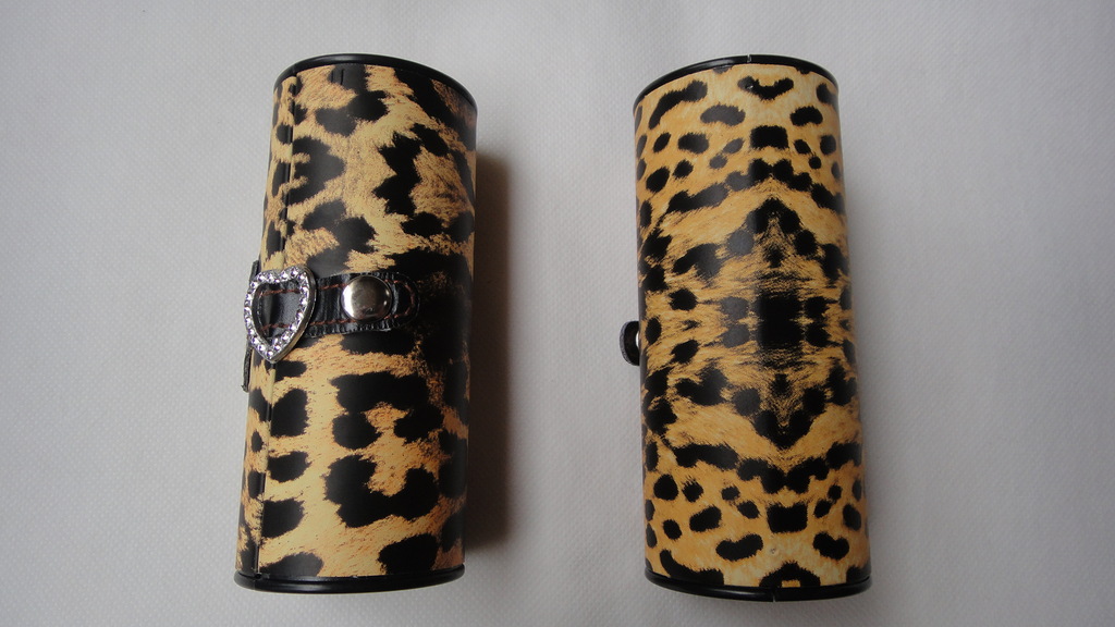 嘉宏ms801 指甲钳套装 修甲工具 新奇特豹纹镜子皮筒装美容套