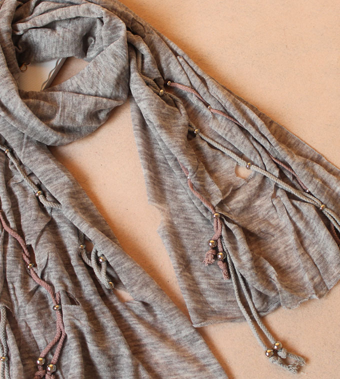 2013韩版时尚羊绒超围巾 超长保暖装饰流苏铆钉破洞围巾