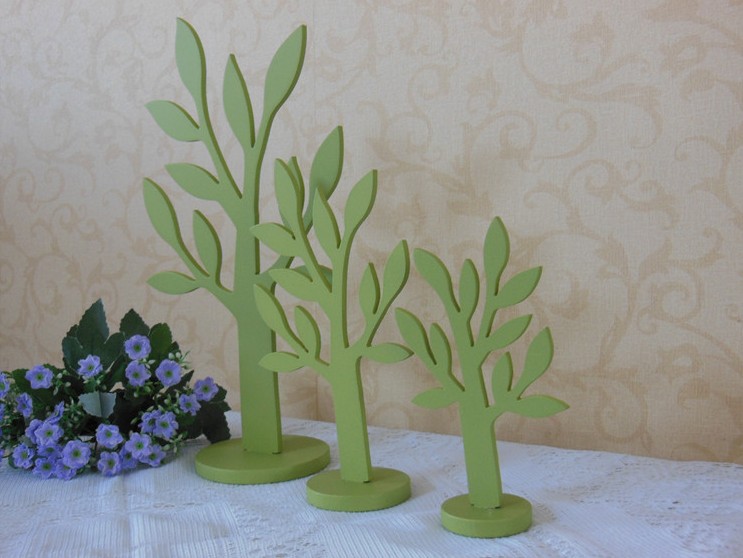 首饰架 欧式田园 梳妆台摆件 饰品挂架展示架子 木质三棵小树