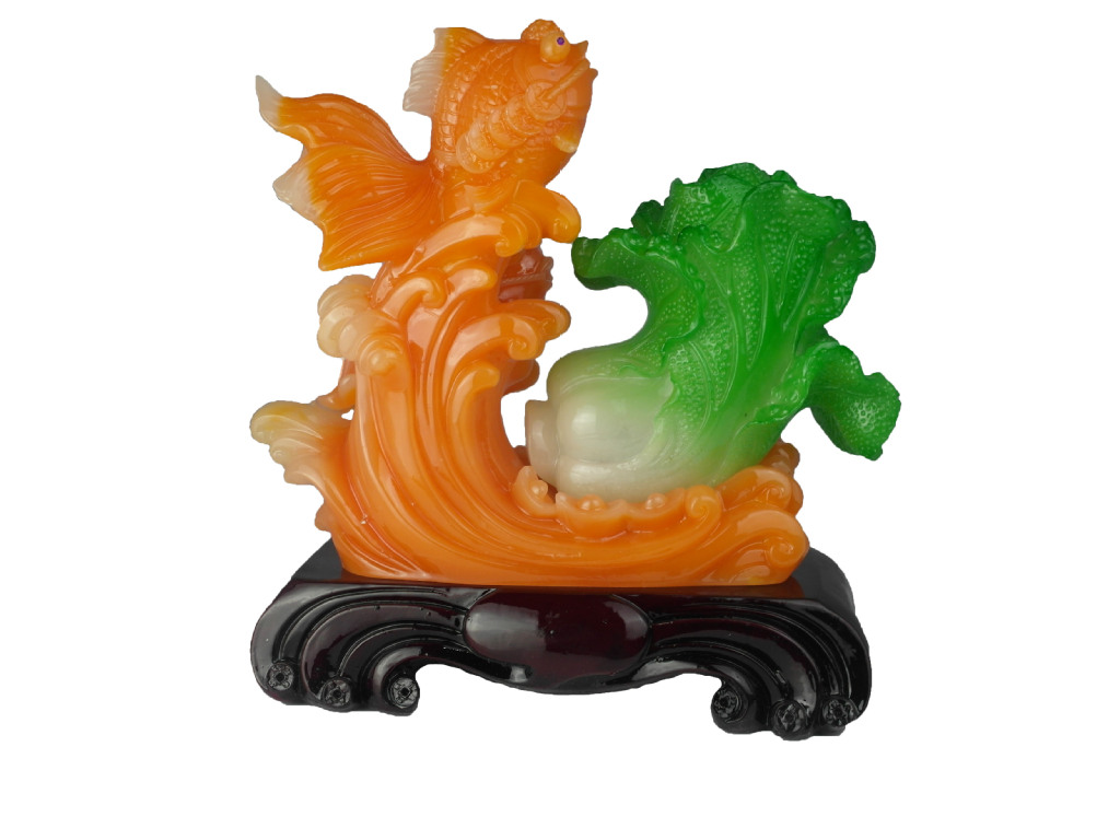 仿玉树脂工艺品 80342 百财有余 8pcs