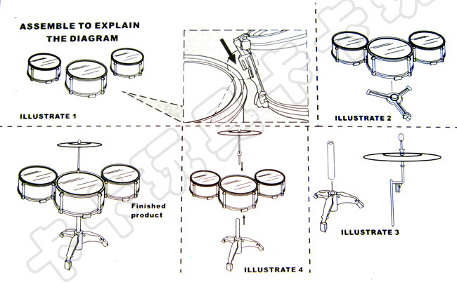 架子鼓的组装步骤图片