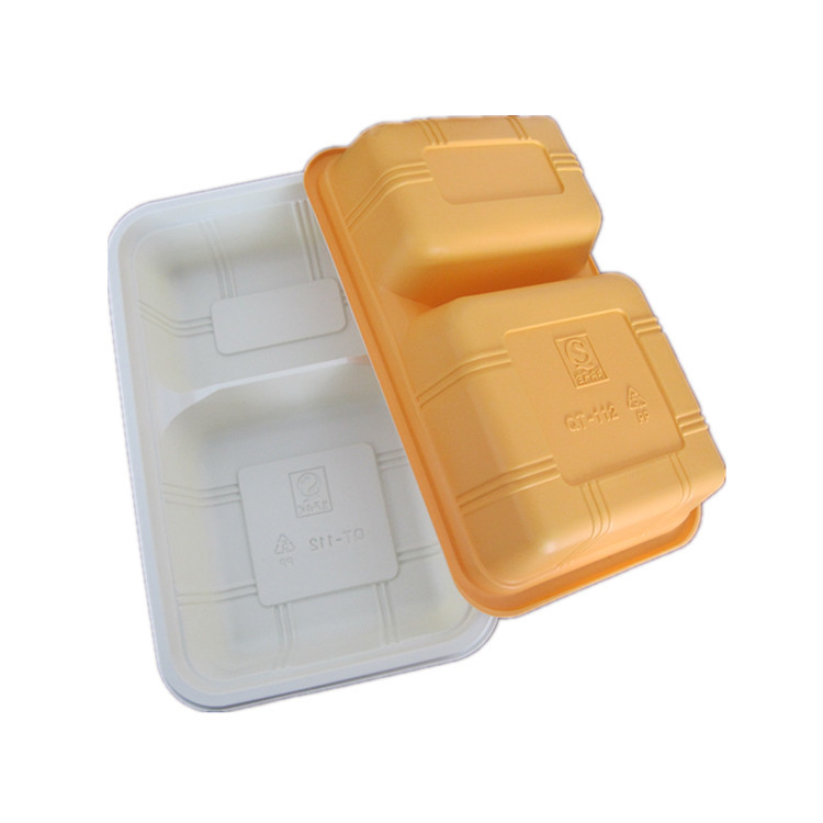 厂家批发一次性快餐盒一次性两格餐盒多种颜色可选