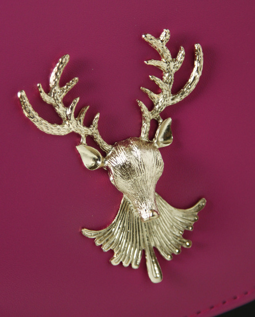 746* 撞色鹿头定型包 时尚个性手提包