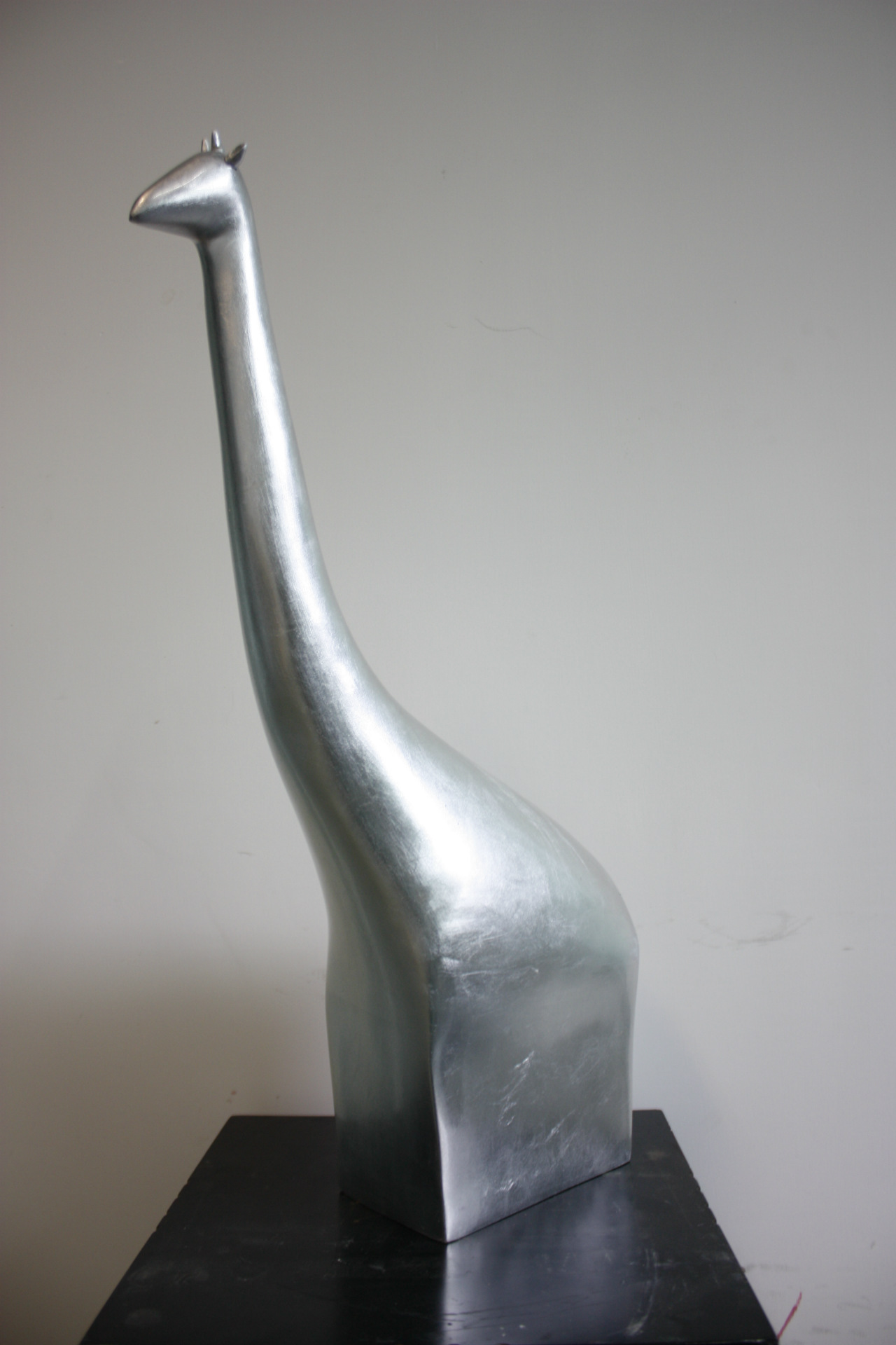 银色长颈鹿造型树脂雕塑 酒店会所树脂工艺品】价格,厂家,图片,塑料