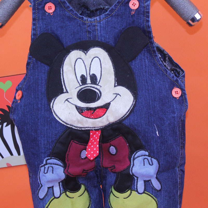 2013新款儿童牛仔背带裤,米老鼠背带裤