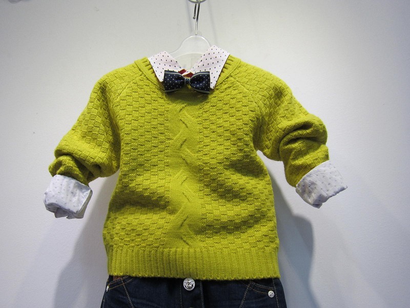 厂家批发秋冬男童时尚毛衣 童毛衫 双色纯色韩版毛衣 广东产地