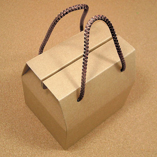 迷你纯牛皮手提式西点盒韩式包装盒饼干盒蛋糕盒月饼盒 1.0元