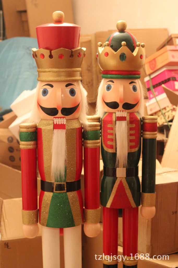 厂家直销 现货超大号110cm胡桃夹子木偶国王士兵套装圣诞摆件