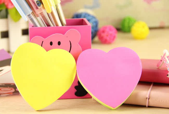 z052 韩国文具 心型n次贴 便利贴n次贴 便签本 学习办公用品批发