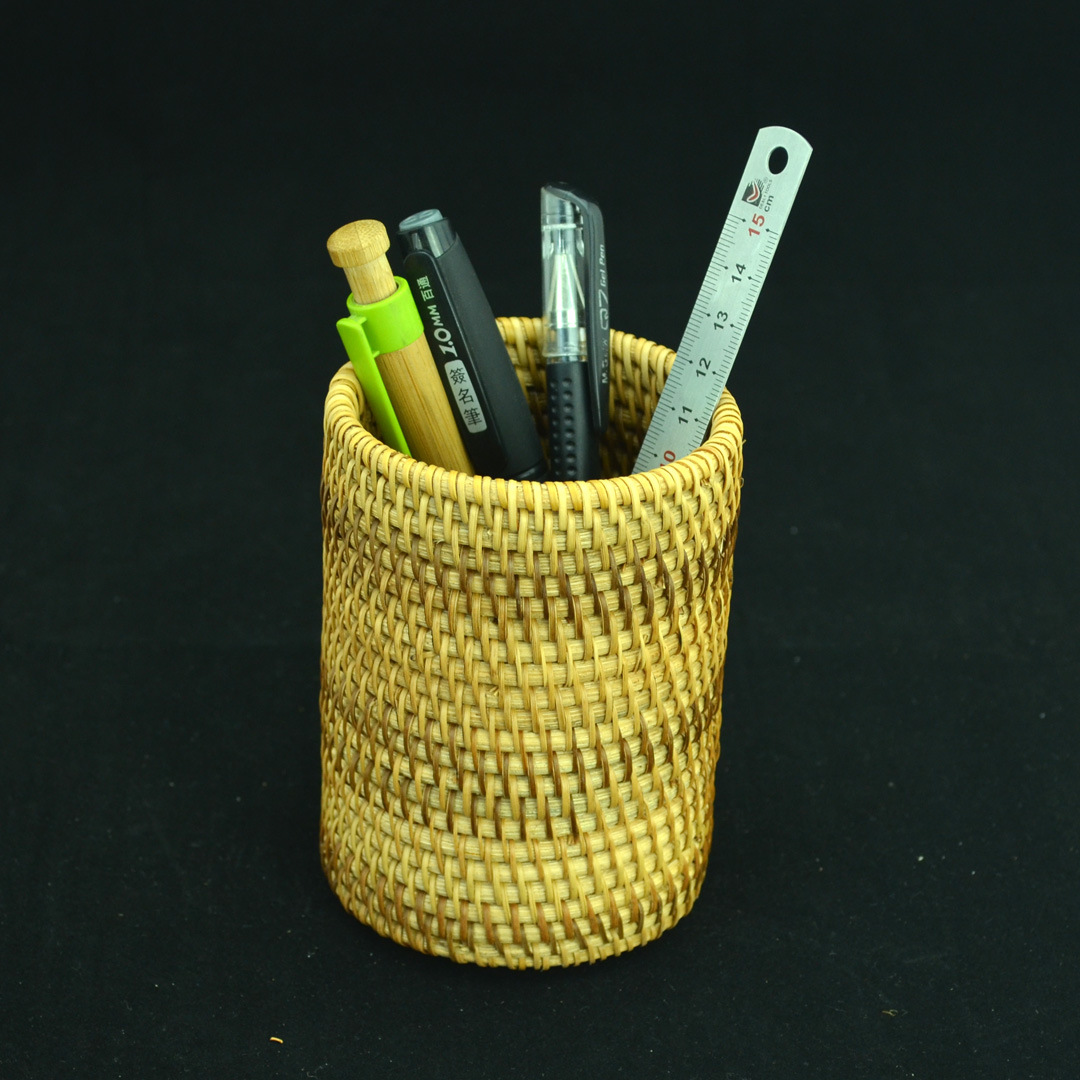 批发秋藤编笔筒a