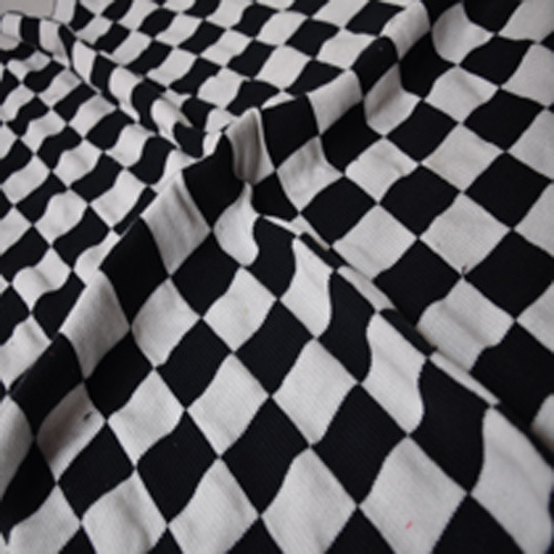 厂家秋冬黑白双面毛织格子面料大衣针织大提花布面料(价格从优)