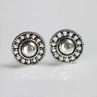 2013新款925纯银耳钉正品批发韩版韩式圆帽耳钉