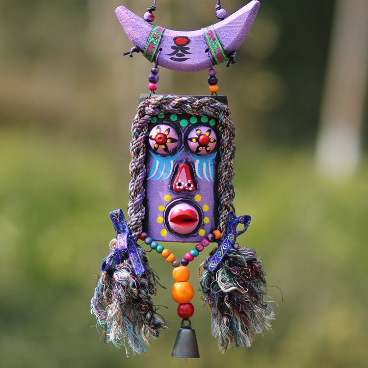 云南东巴特色幸运挂件 手工涂料 民族手工制品多色混发5041