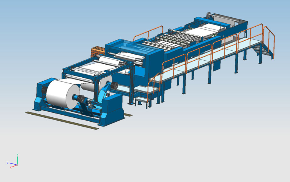1400型青岛金叶数控螺旋双刀滚筒纸开卷机