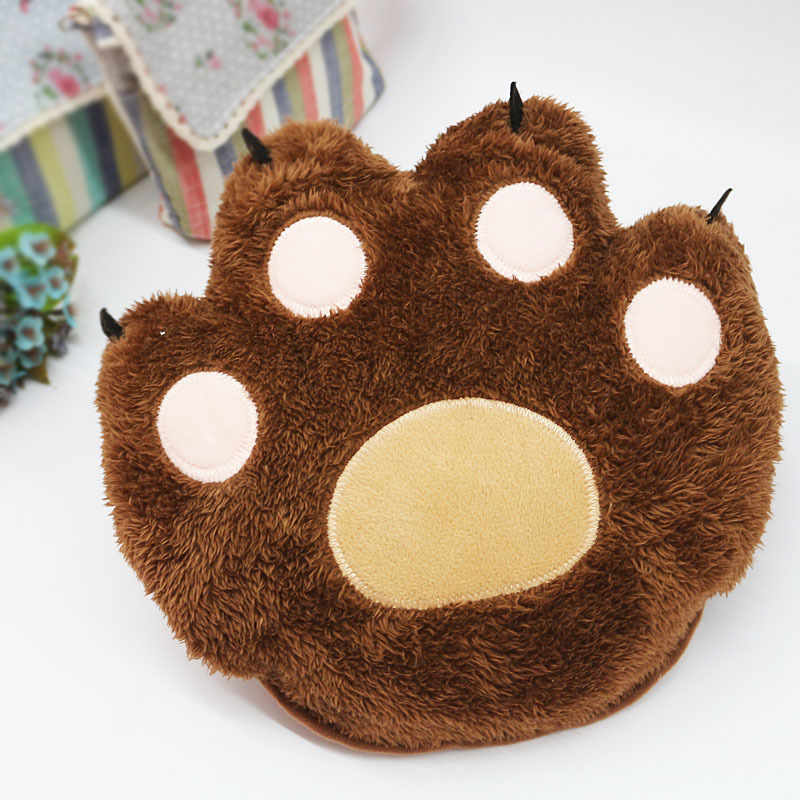 淘宝新款热水袋防爆暖手袋双插手卡通熊掌熊爪电热水袋暖手宝