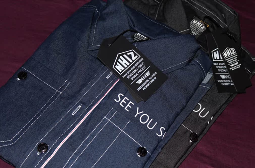 男装潮牌 精工版 周柏豪 nhiz x ph联名 牛仔衬衫