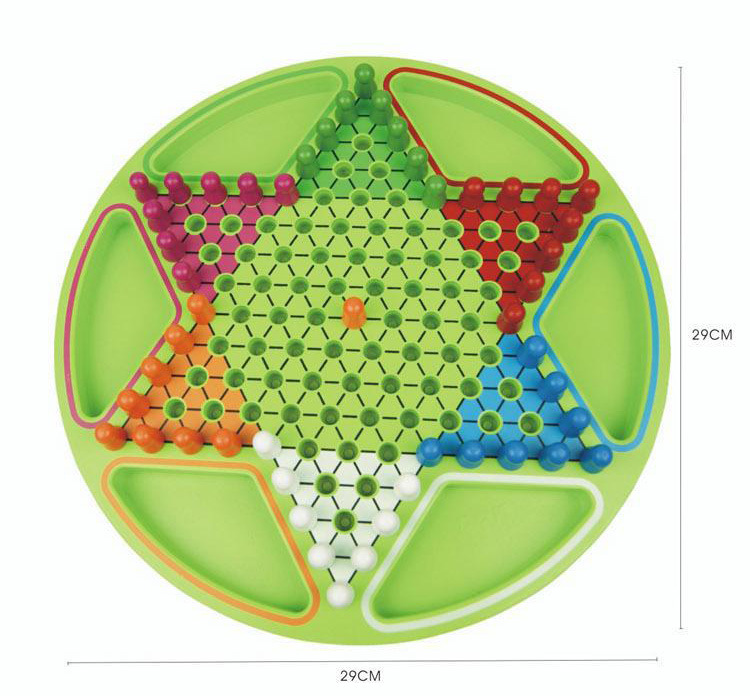 木新款促銷 品大號圓盤畫線中國 木製六角跳棋益智類嬰兒