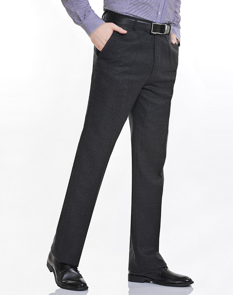 男装中老年西裤老人头高腰男士西装裤长裤子秋冬新款厚款西裤免烫
