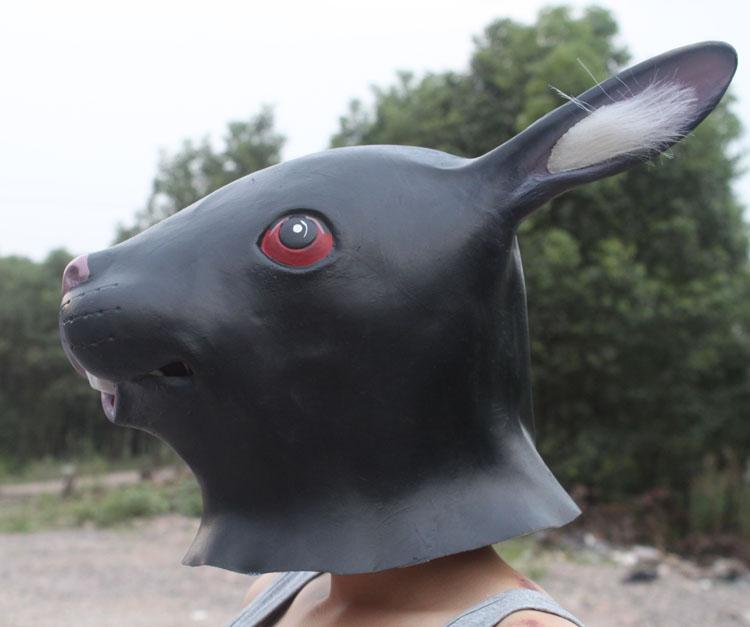 晚上舞会表演道具万圣节用品兔子面具兔面犬马君cos兔头人头套