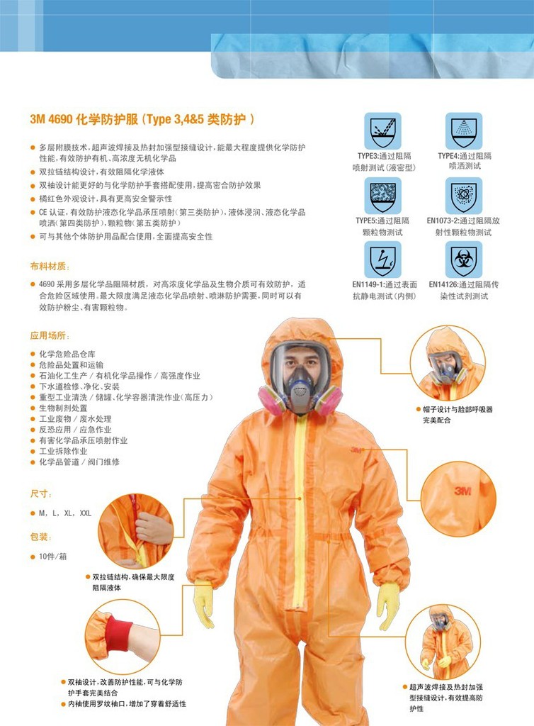 mro消耗品,易耗品 勞保,防護用品 防護服 3m4690化學防護服 3m4690