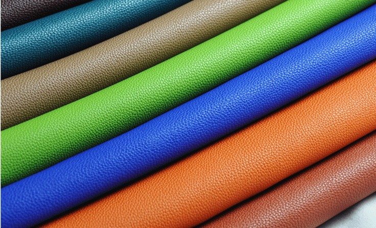 义乌皮革厂供应荔枝纹/半pu皮革/人造革皮料/沙发面料/现货