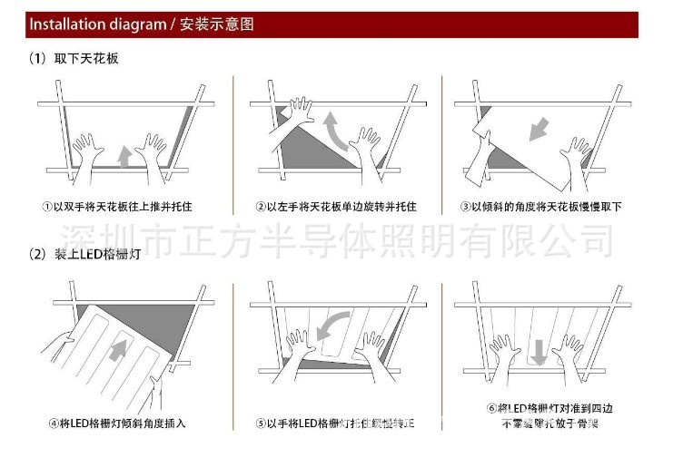 隐形灯安装示意图图片