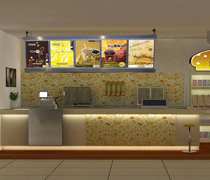 奶茶连锁店灯箱 上海亮晶为您服务