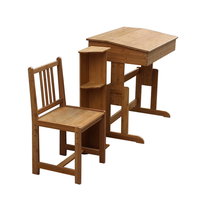 厂家直销楠竹儿童学习桌楠竹升降课桌斜面学习桌画画专用桌子