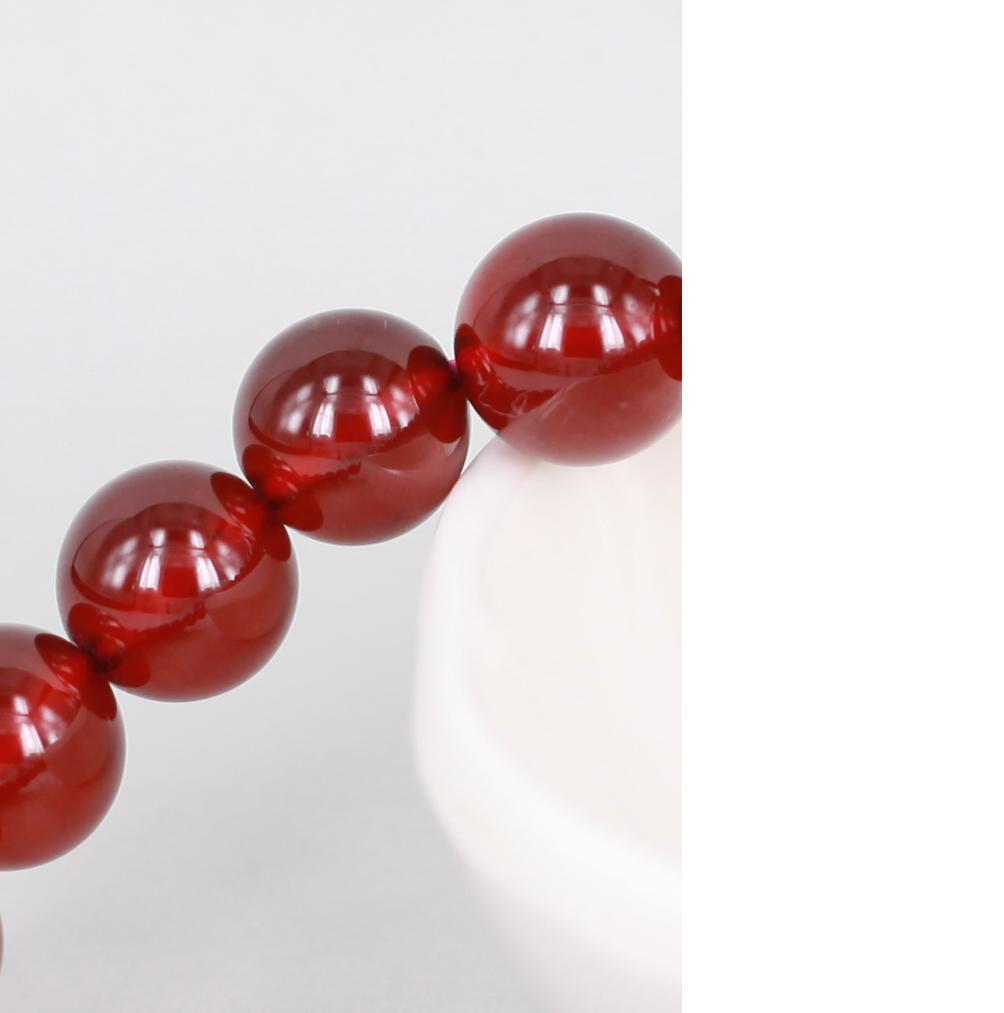 梦扬彩宝 纯天然石榴石手链女款 本命年手串 晶莹剔透 纯洁无暇