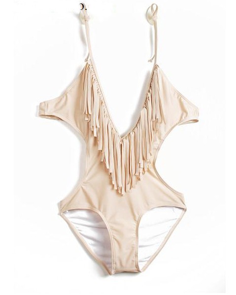 厂家直销ebay热卖维多利亚的秘密性感深v领流苏连体泳装