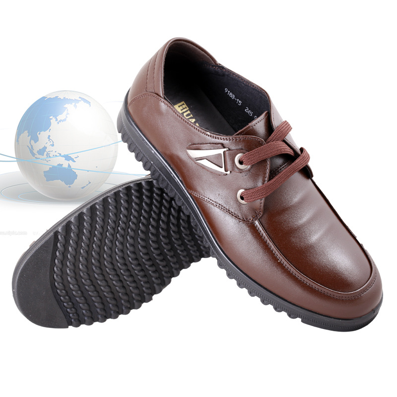 华伦鳄鱼新款秋季系带真皮商务休闲鞋 柔软鞋