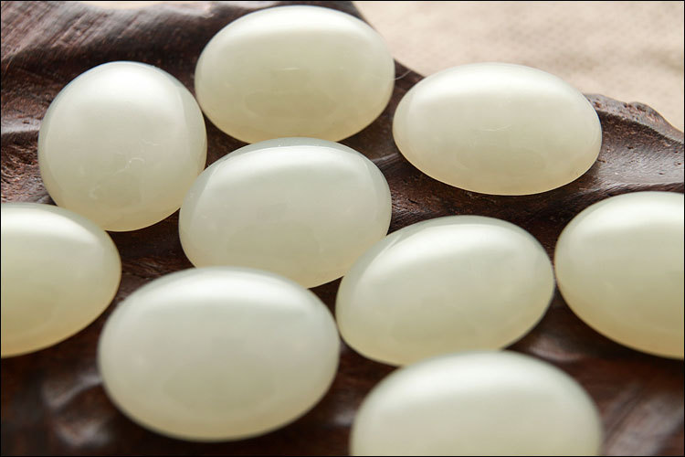 3a级韩国和田白玉旦面戒面 aj0128 厂家批发