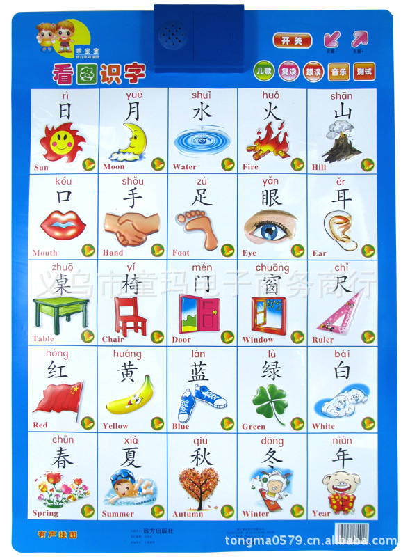 乖宝宝有声挂图 语音挂图 婴幼儿早教认知发音乐电子玩具双语凹凸