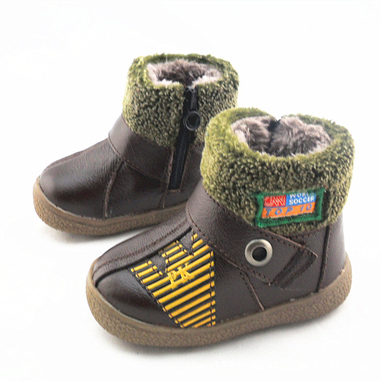 童鞋婴儿鞋批发温州货源2013冬季新款男宝宝真牛皮棉鞋加厚雪地靴